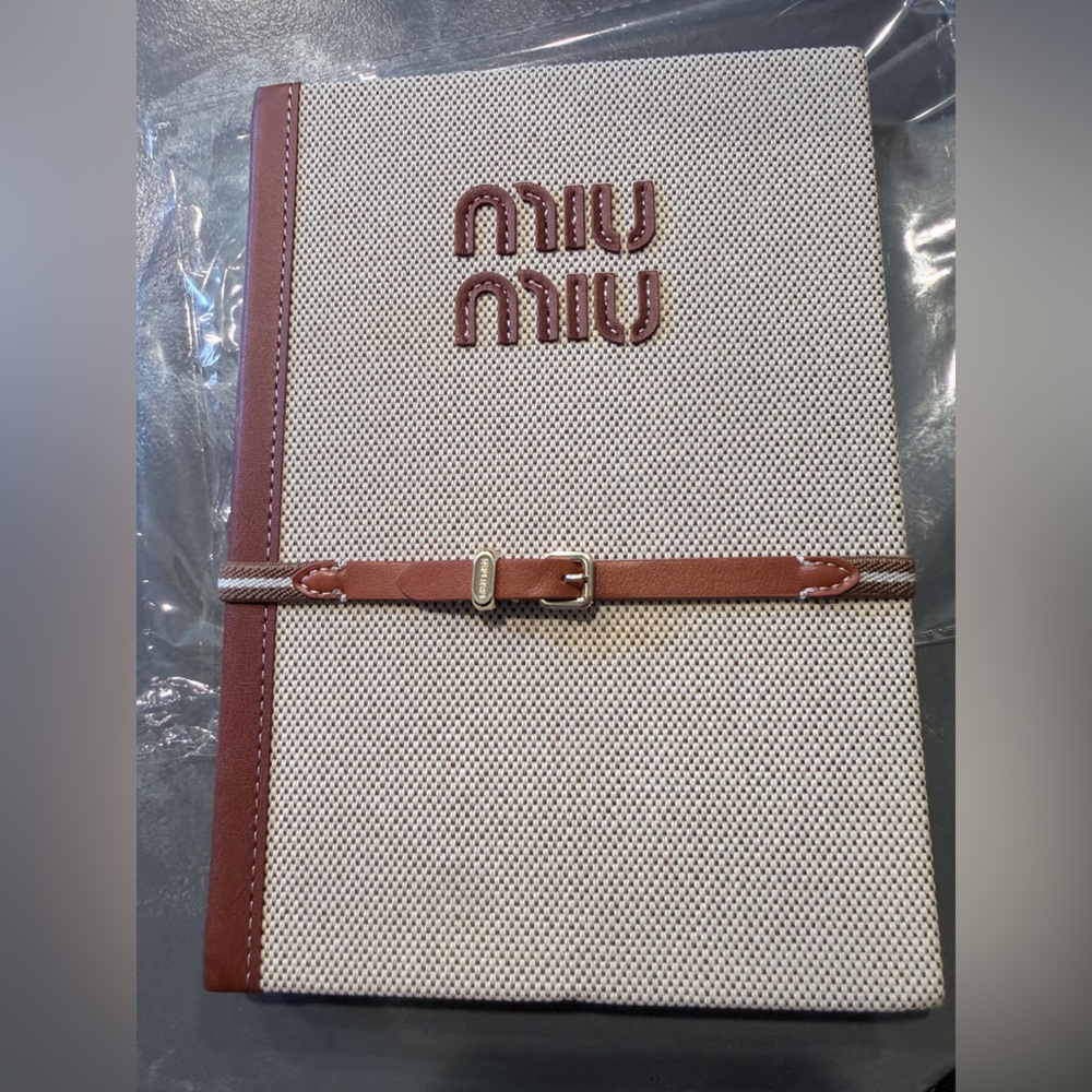 Miu Miu Cream and Brown notebook